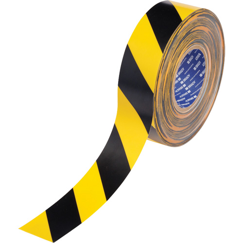 Ruban de marquage pour plancher ToughStripe Max, 2" x 100', Polyester, Noir et jaune Equipex