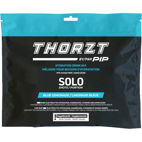 THORZT Sugar-Free Solo Shot Hydration Drink Mix, Single Serve, Blue Lemonade Equipex