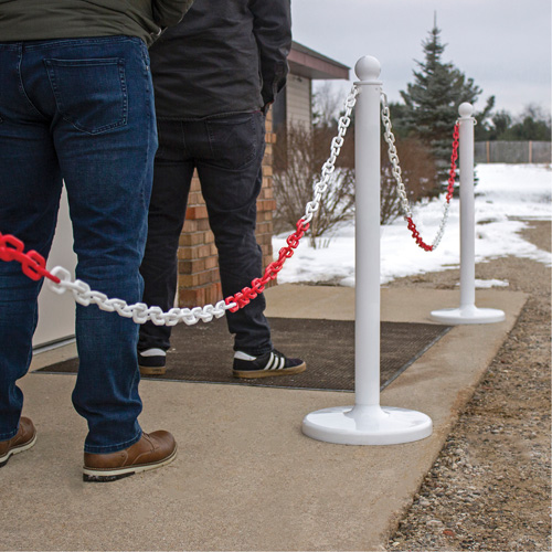 Chaîne de barri&egrave;re en plastique &agrave; deux couleurs, Vert/Blanc Equipex