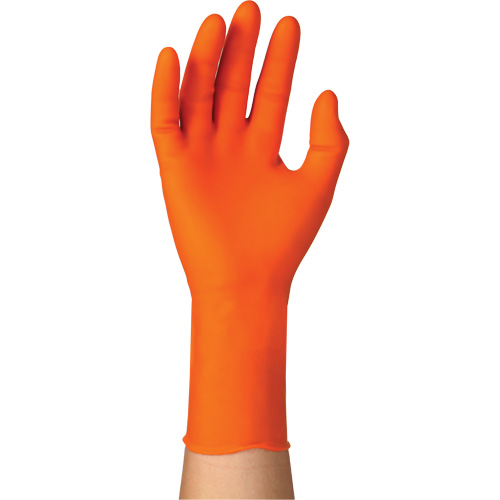 Gants jetables TOUCHNTUFF 93-800, 7.5/8, Latex/N&eacute;opr&egrave;ne/Nitrile, 23,6-mils, Sans poudre, Orange Equipex