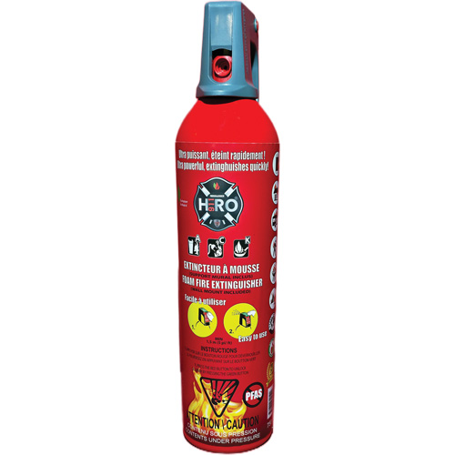 Extincteur Hero 911 sans PFAS, ACK, Capacit&eacute; 750 ml Equipex