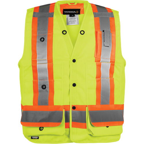 High-Visibility Surveyor's Vest, High Visibility Orange, Small, Polyester Equipex