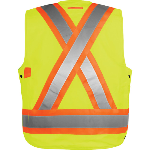 High-Visibility Surveyor's Vest, High Visibility Orange, Small, Polyester Equipex