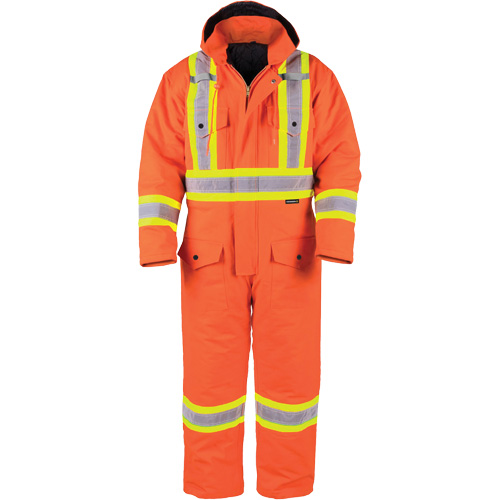 High-Visibility Lined Canvas Overalls, 2X-Large, High Visibility Orange Equipex