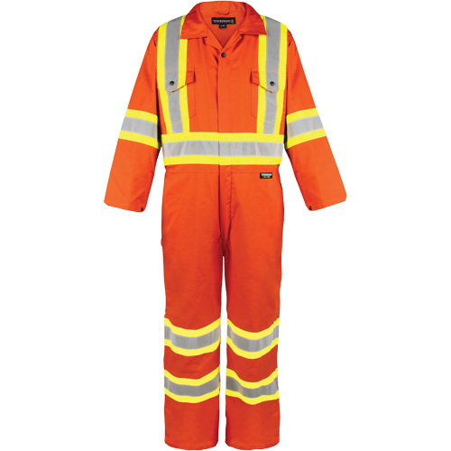 High-Visibility Unlined Coveralls, Medium, High Visibility Orange Equipex