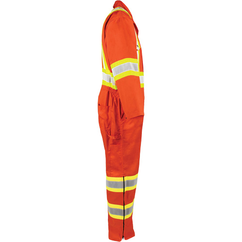 High-Visibility Unlined Coveralls, Medium, High Visibility Orange Equipex