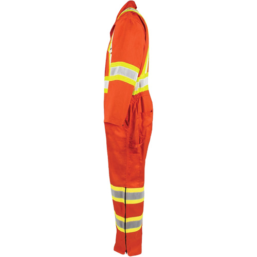 High-Visibility Unlined Coveralls, Medium, High Visibility Orange Equipex