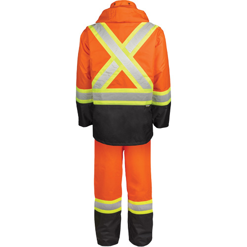 High-Visibility 150-Deniers Rain Suit, Polyester, Large, High Visibility Orange Equipex