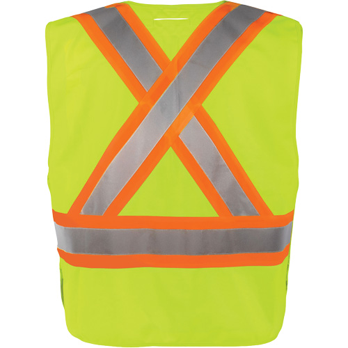 Gilet haute visibilit&eacute; &agrave; d&eacute;tachement rapide en 5 points, Orange haute visibilit&eacute;, Grand/T-Grand, Polyester Equipex