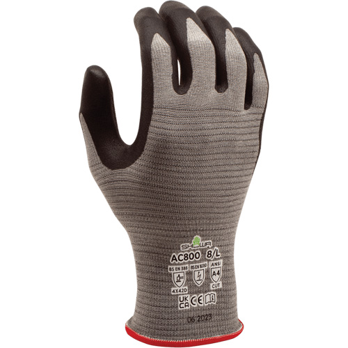 DURACoil Alpha AC800 ESD Gloves, Size 6/Small, 18 Gauge, Microfoam Nitrile Coated, HPPE Shell, ASTM ANSI Level A4/EN 388 Level D Equipex