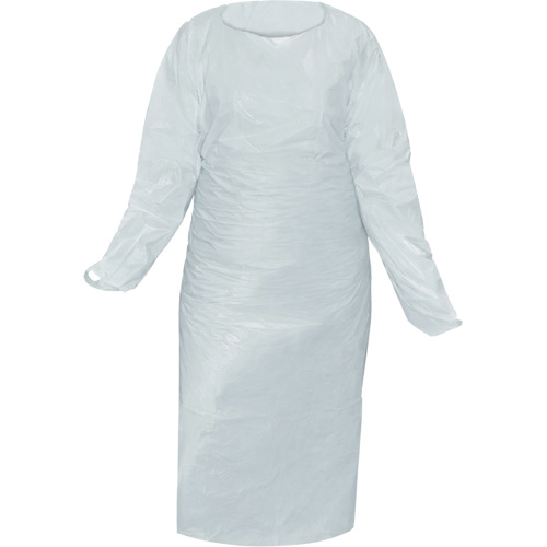 CoverMe Gown with Thumbholes, One Size, White, Polyethylene Equipex