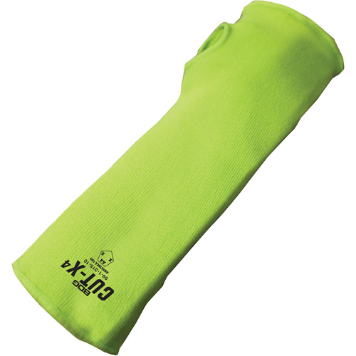 Cut-X&reg; Cut-Resistant Sleeve with Thumb Hole, Fibreglass/Polyethylene, 14", ASTM ANSI Level A4, High Visibility Lime Equipex
