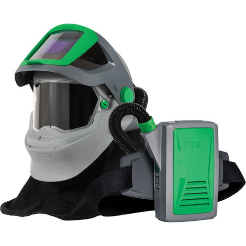 Respirateur de soudage Z4 avec cape &agrave; l'&eacute;paule FR & APR motoris&eacute; PX5, Respirateur &agrave; masque/Masque de soudage Equipex