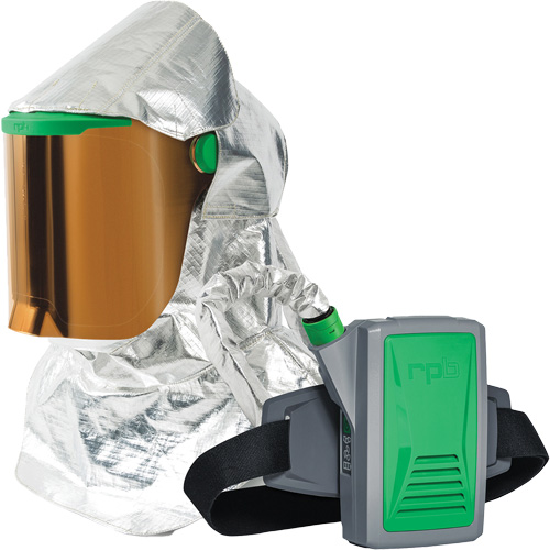 Z-Link Radiant Heat Respirator with Belt Mount & Blower, Facepiece Respirator/Headcover & Faceshield, Lithium-Ion Battery Equipex