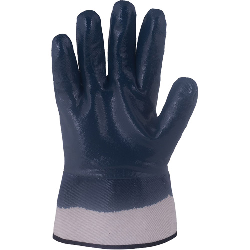 Gants bleu marine avec manchettes renforc&eacute;es &agrave; entoilage coll&eacute; Horizon, 2T-Grand, R&ecirc;vetement Nitrile, Enveloppe en Jersey/Coton Equipex