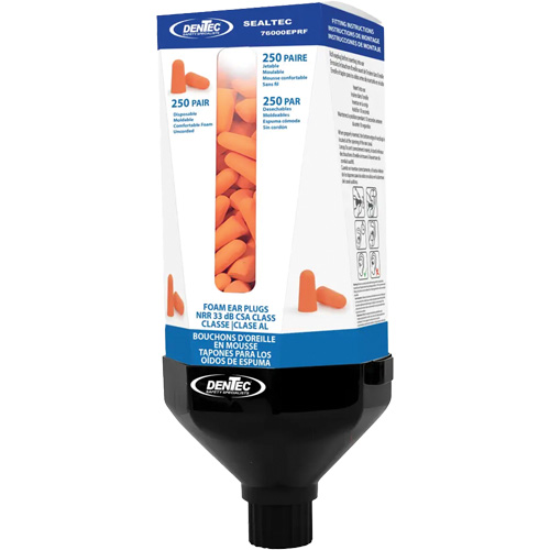 SEALTEC33 Foam Earplug Wall Dispenser Kit with Uncorded Earplugs Equipex