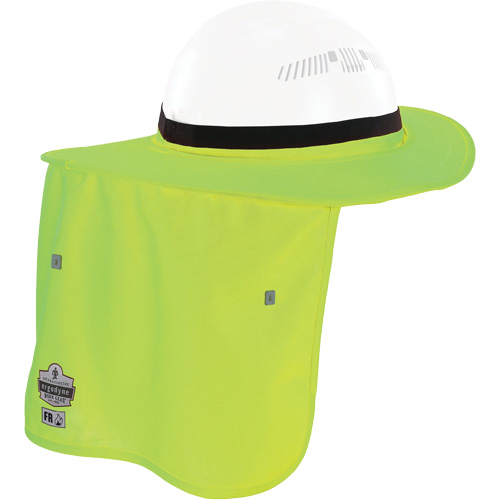 Bordure FR vert lime pour casque de chantier avec cache-cou Equipex