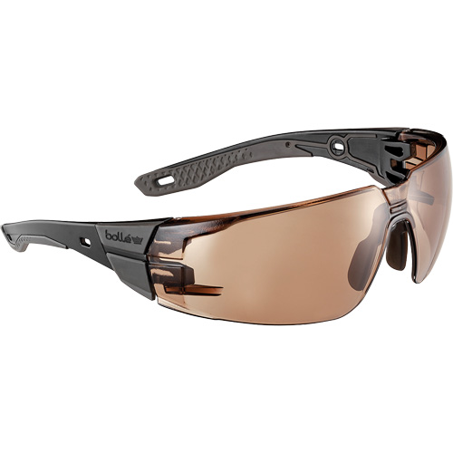 RUSH+ 2.0 M/L Safety Glasses with Black & Grey Frame, Bronze Lens, Anti-Fog/Anti-Scratch, ANSI Z87+ Equipex