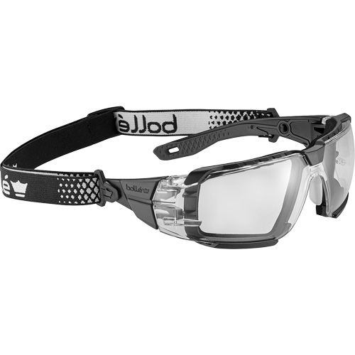 Lunettes de s&eacute;curit&eacute; RUSH+ 2.0 XP avec monture noire et grise, petit, Lentille Transparent, Antibu&eacute;e/Anti-&eacute;gratignures, ANSI Z87+ Equipex