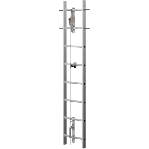 Syst&egrave;me antichute &agrave; c&acirc;ble pour &eacute;chelle verticale VI-Go, Acier inoxydable Equipex