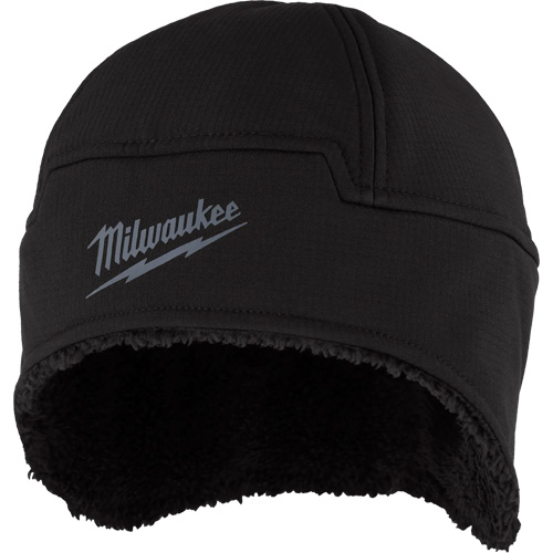 Secure Low-Profile Sherpa-Lined Beanie, Polyester Lining, Medium/Small, Black Equipex