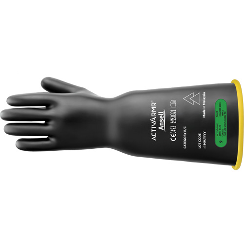 ActivArmr&reg; Latex Rubber Linesmen Gloves, ASTM Class 3, Size 12, 16" L Equipex