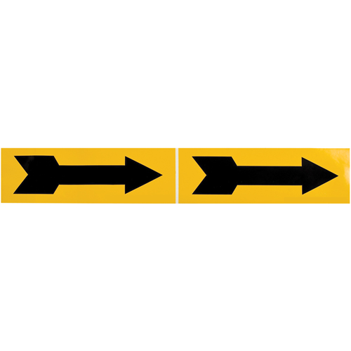 Marqueur de tuyau  Arrow, Autocollant, 2-1/4" h x 7" la, Noir sur jaune Equipex