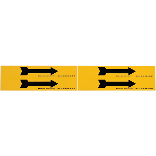 Marqueur de tuyau  Arrow, Autocollant, 1-1/8" h x 7" la, Noir sur jaune Equipex