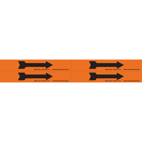 Marqueurs de tuyau avec fl&egrave;ches, Autocollant, 1-1/8" h x 7" la, Noir/orange Equipex