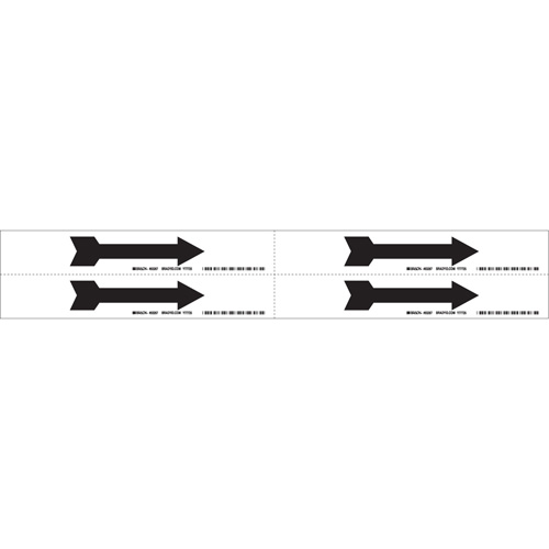 Marqueur de tuyau  Arrow, Autocollant, 1-1/8" h x 7" la, Noir sur blanc Equipex