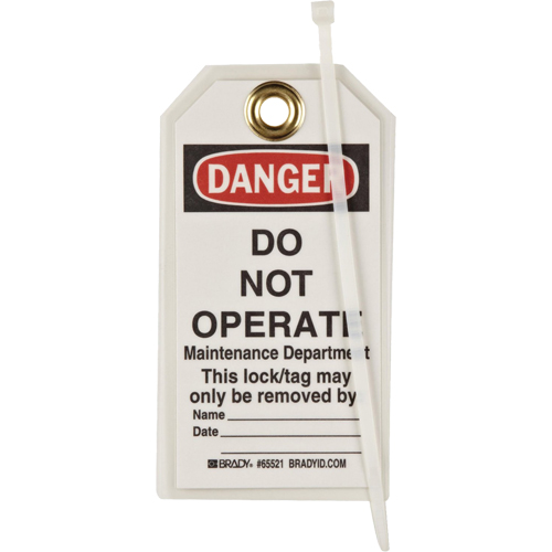Lockout Tags, Plastic, 3" W x 5-1/2" H, English Equipex