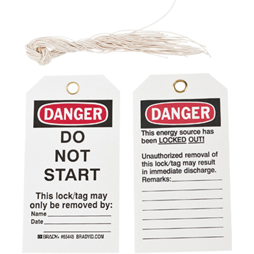&eacute;tiquettes de verrouillage, Plastique, 3" la x 5-3/4" h, Anglais Equipex