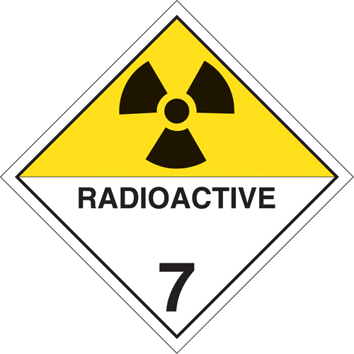 Plaque-&eacute;tiquette TMD mati&egrave;res radioactives, Vinyle adh&eacute;sif Equipex