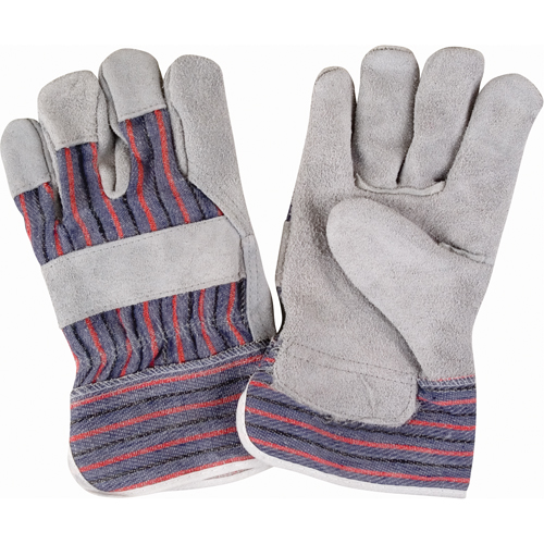 Rugged Fitters Gloves, Large, Split Cowhide Palm, Cotton Inner Lining Equipex
