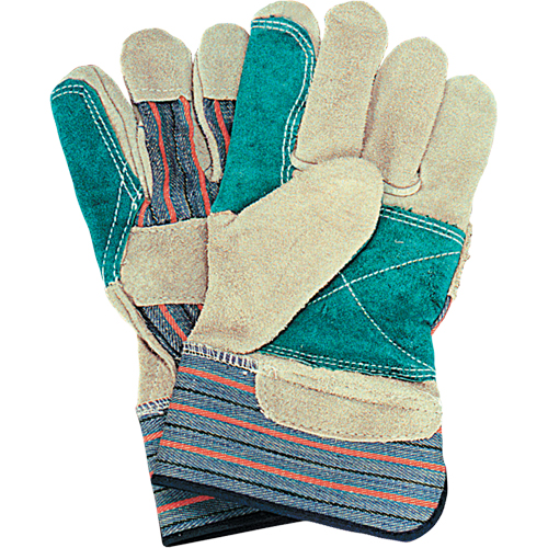 Double-Palm Fitters Gloves, Large, Split Cowhide Palm, Cotton Inner Lining Equipex