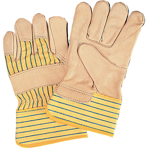 Standard-Duty Dry-Palm Fitters Gloves, Medium, Grain Cowhide Palm, Cotton Inner Lining Equipex