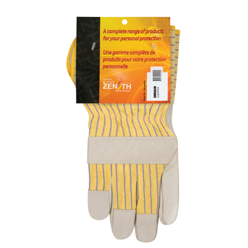 Gants d'ajusteur &agrave; paume s&egrave;che d'usage standard, Grand, Paume en Cuir fleur de vache, Doublure en Coton Equipex