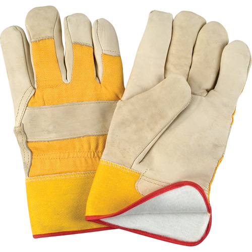 Gant pour ajusteur doubl&eacute;s pour l'hiver r&eacute;sistant &agrave; l'abrasion, Grand, Paume en Cuir fleur de vache, Doublure en Molleton de mousse Equipex
