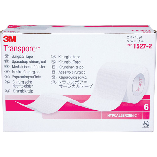 Transpore Surgical Tape, Class 1, 30' L x 2" W Equipex