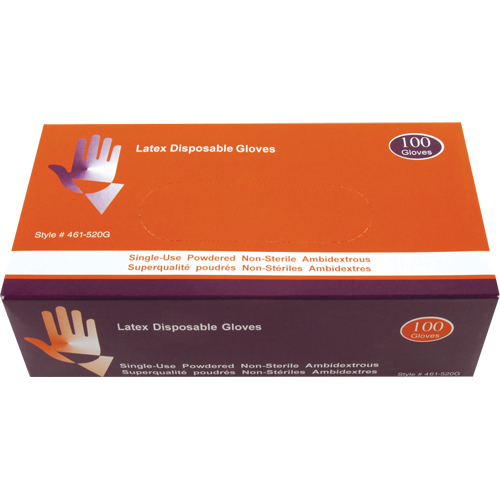Industrial Grade Gloves, Medium, Latex, Powdered, White Equipex