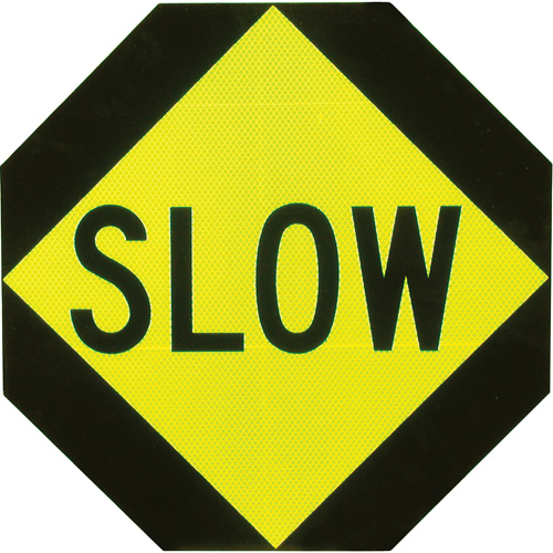 Double-Sided "Stop/Slow" Traffic Control Sign, 18" x 18", Aluminum, English Equipex