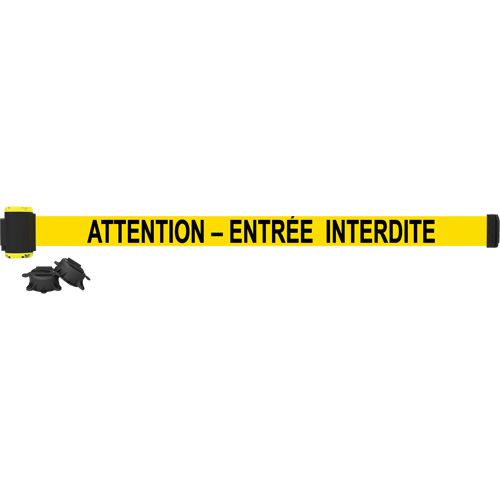 Wall Mount Barrier, Plastic, Magnetic Mount, 7', Black and Yellow Tape Equipex