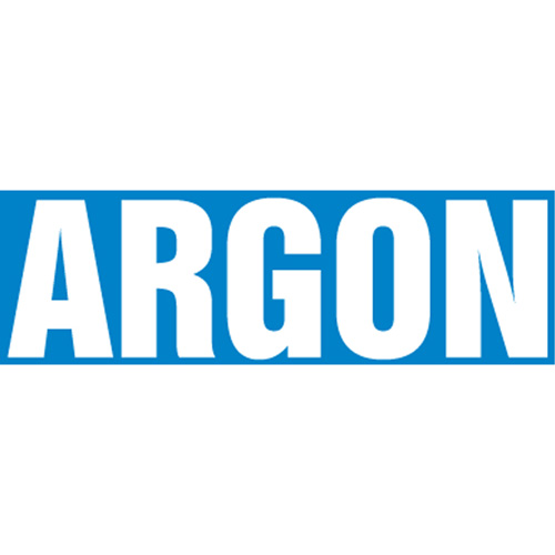 "Argon" Pipe Markers, Self-Adhesive, 2-1/2" H x 12" W, White on Blue Equipex