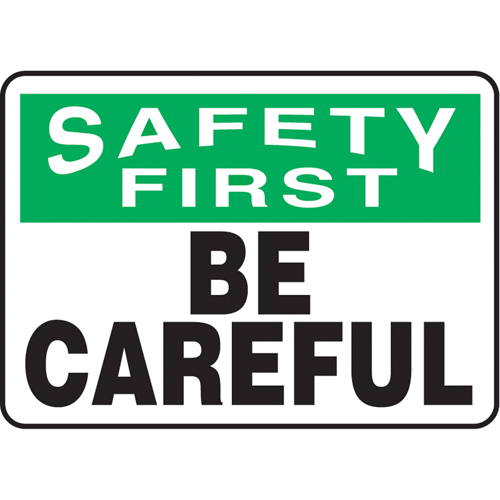 Enseigne  Be Careful , 10" x 14", Plastique, Anglais Equipex