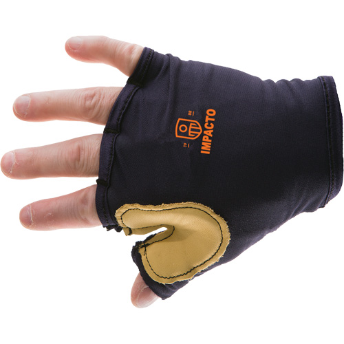 Anti-Impact Tool Grip Fingerless Left-Hand Glove, Size X-Small, Grain Leather Palm Equipex