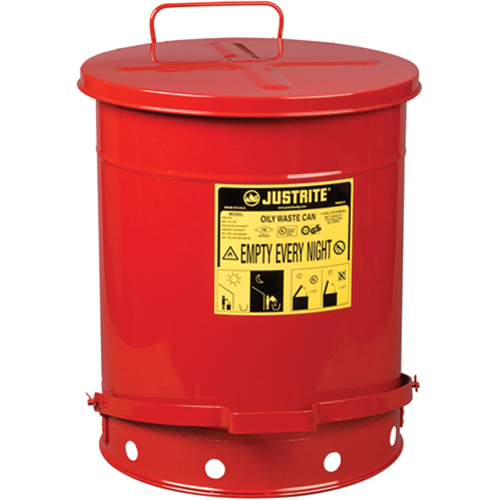 Oily Waste Cans, FM Approved/UL Listed, 14 US gal., Red Equipex