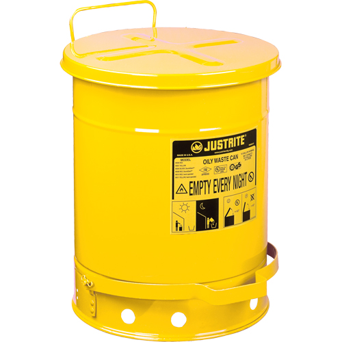 Contenants pour d&eacute;chets huileux, Homologu&eacute; FM/List&eacute; UL, 14 gal. US, Jaune Equipex