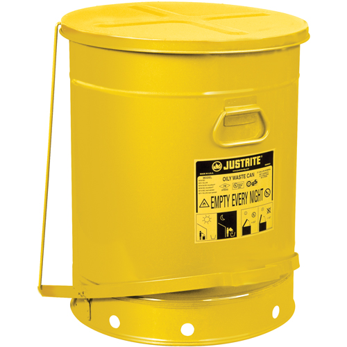 Contenants pour d&eacute;chets huileux, Homologu&eacute; FM/List&eacute; UL, 21 gal. US, Jaune Equipex