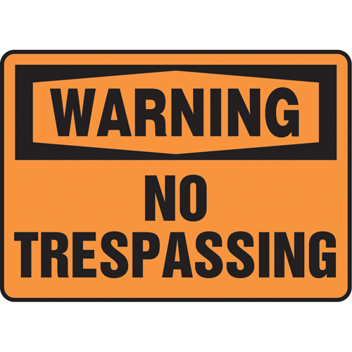 Enseigne  No Trespassing , 10" x 14", Vinyle, Anglais Equipex