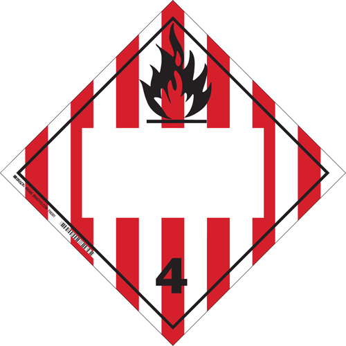 Flammable Solids TDG Placard, Adhesive Vinyl Equipex